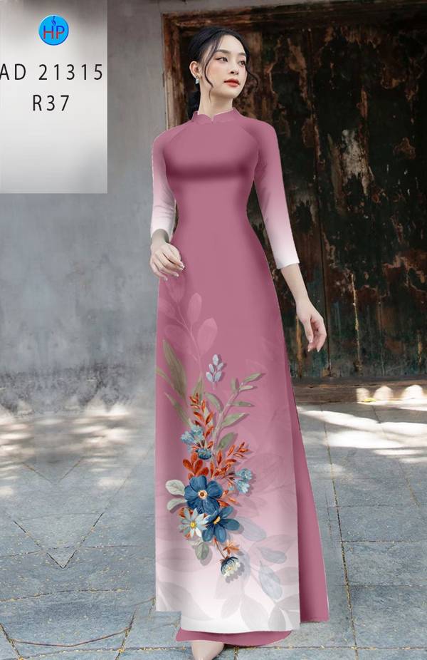 Vải Áo Dài Hoa In 3D AD 21315 8